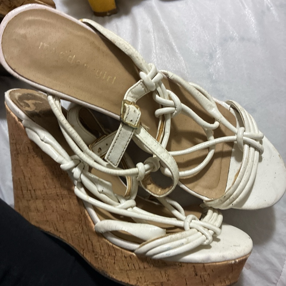Madden Girl Cream Wedge Sandals
